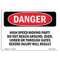 Signmission OSHA Danger Sign, High Speed Moving Part, 10in X 7in Rigid Plastic, 7" W, 10" L, Landscape OS-DS-P-710-L-1664